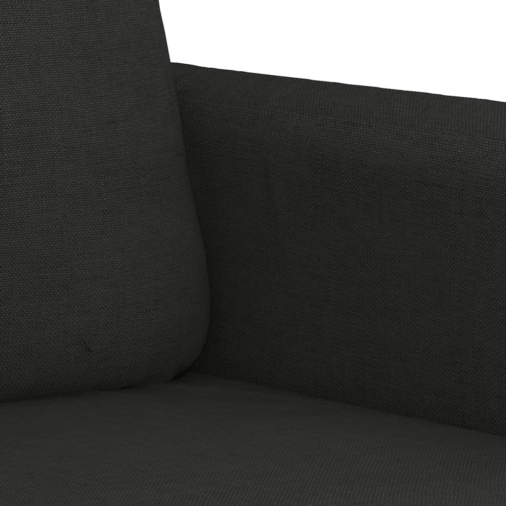 Ensemble de canapés 4 pcs avec coussins noir tissu