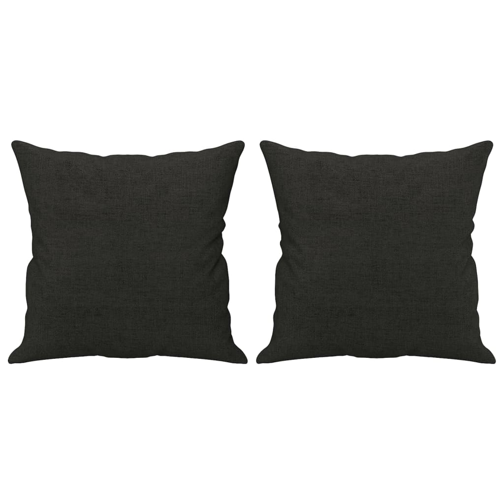 Ensemble de canapés 4 pcs avec coussins noir tissu