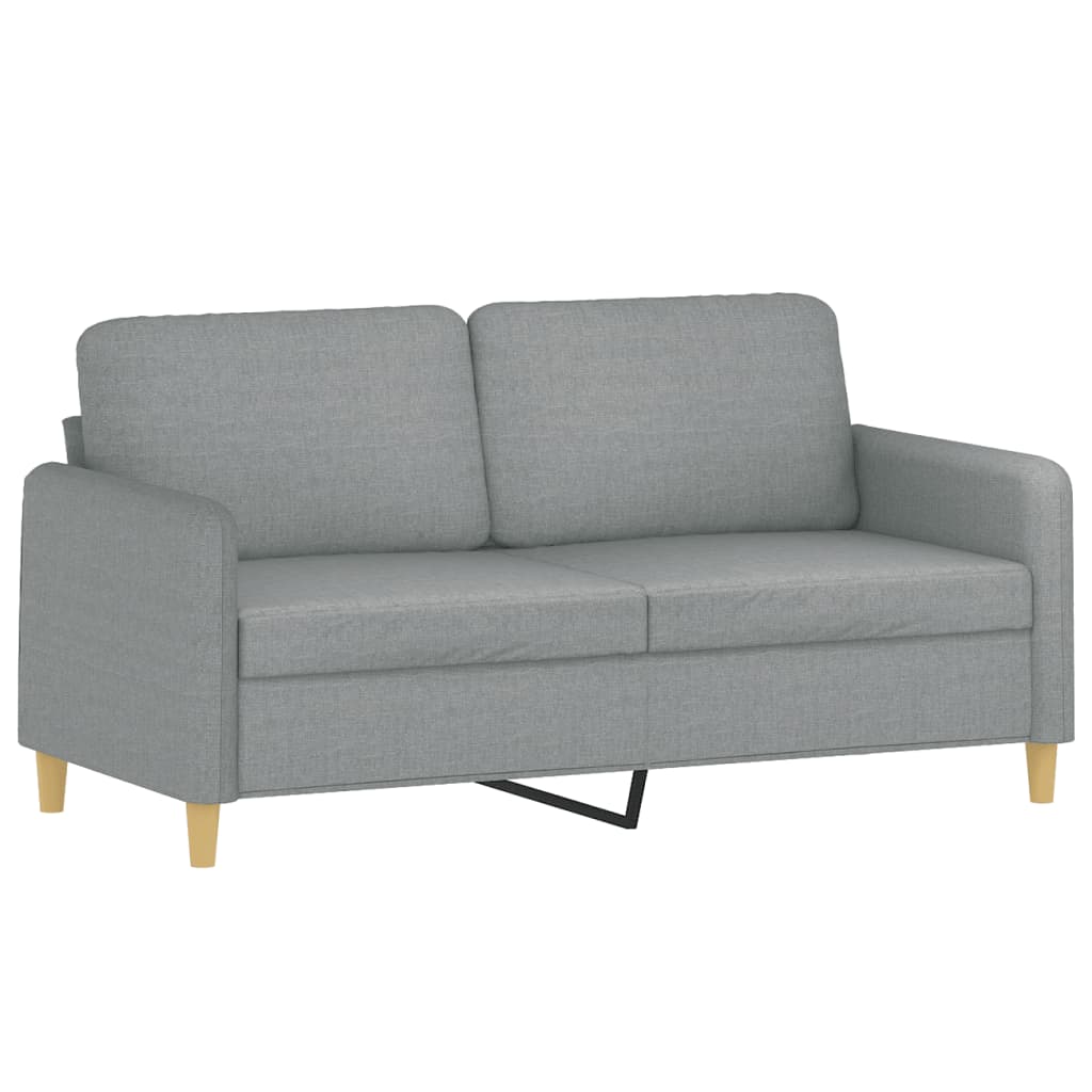 Ensemble de canapés 3 pcs avec coussins Gris clair Tissu