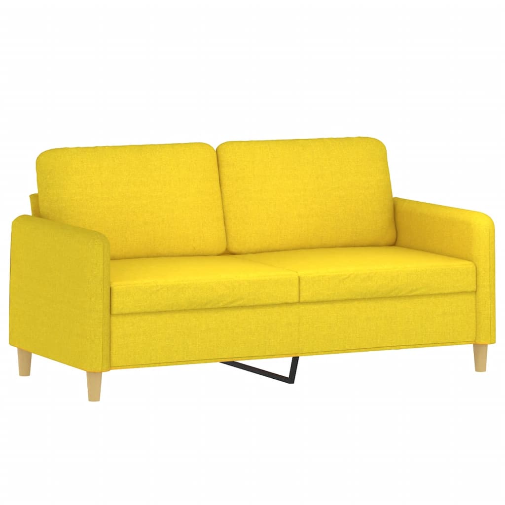 Ensemble de canapés 3 pcs avec coussins Jaune clair Tissu - XIOS