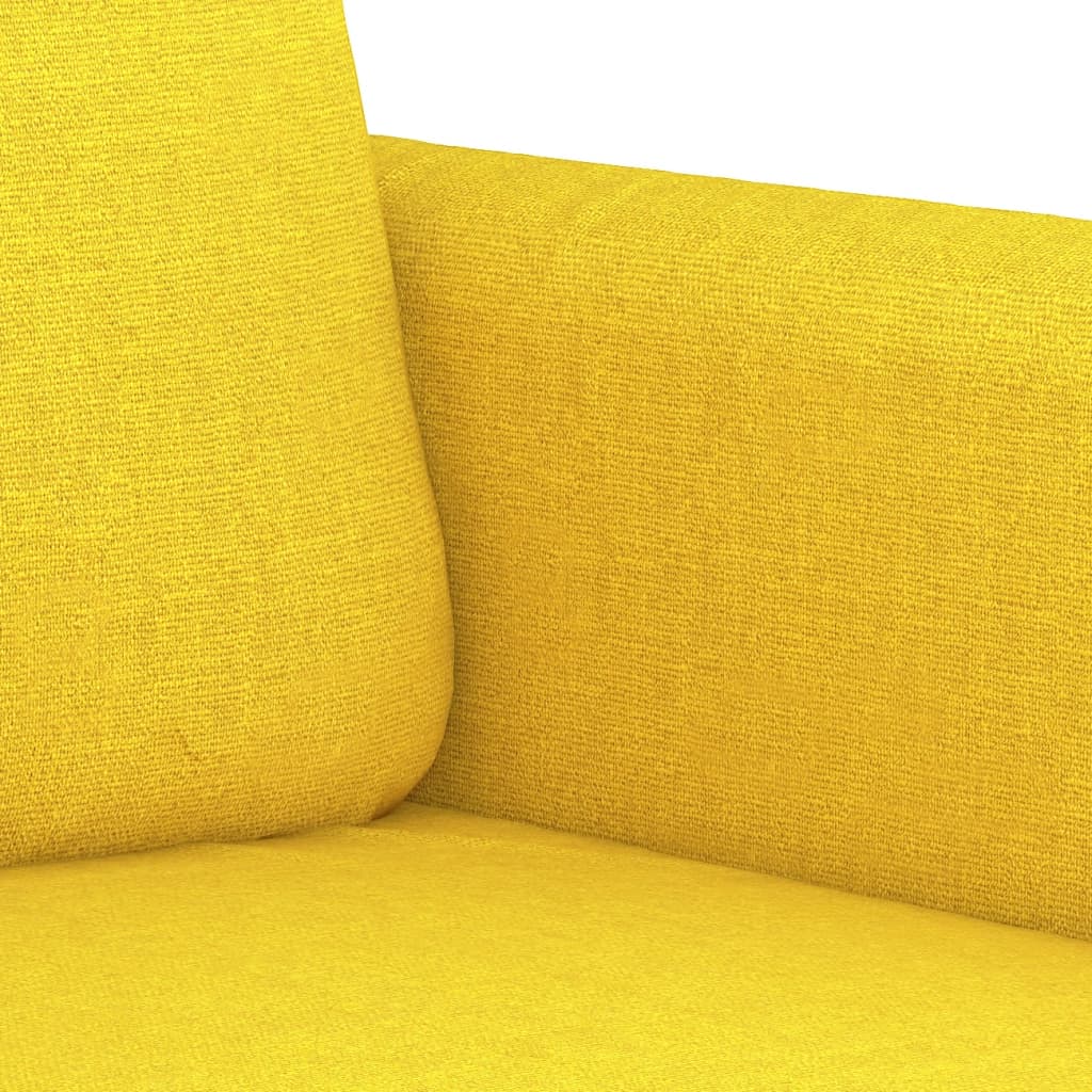 Ensemble de canapés 3 pcs avec coussins Jaune clair Tissu - XIOS