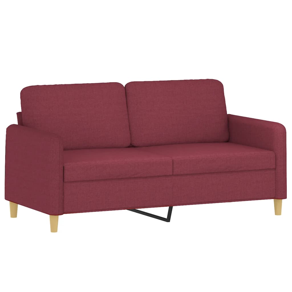 Ensemble de canapés 3 pcs avec coussins Rouge bordeaux Tissu - XIOS