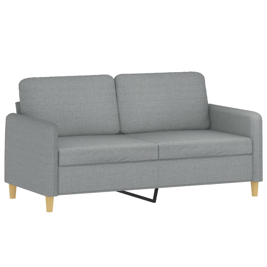 Ensemble de canapés 2 pcs coussins gris clair tissu