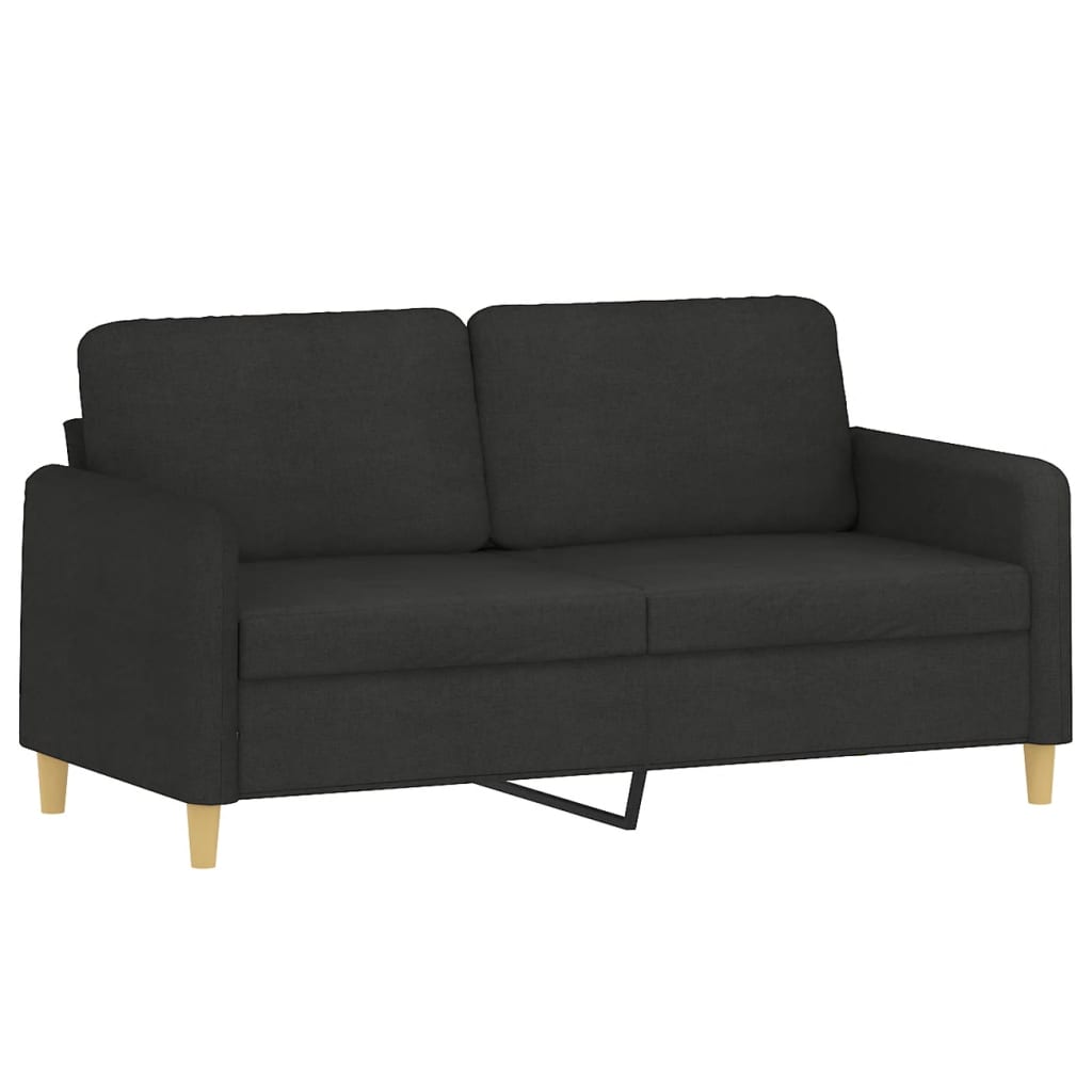 Ensemble de canapés 2 pcs avec coussins noir tissu - XIOS