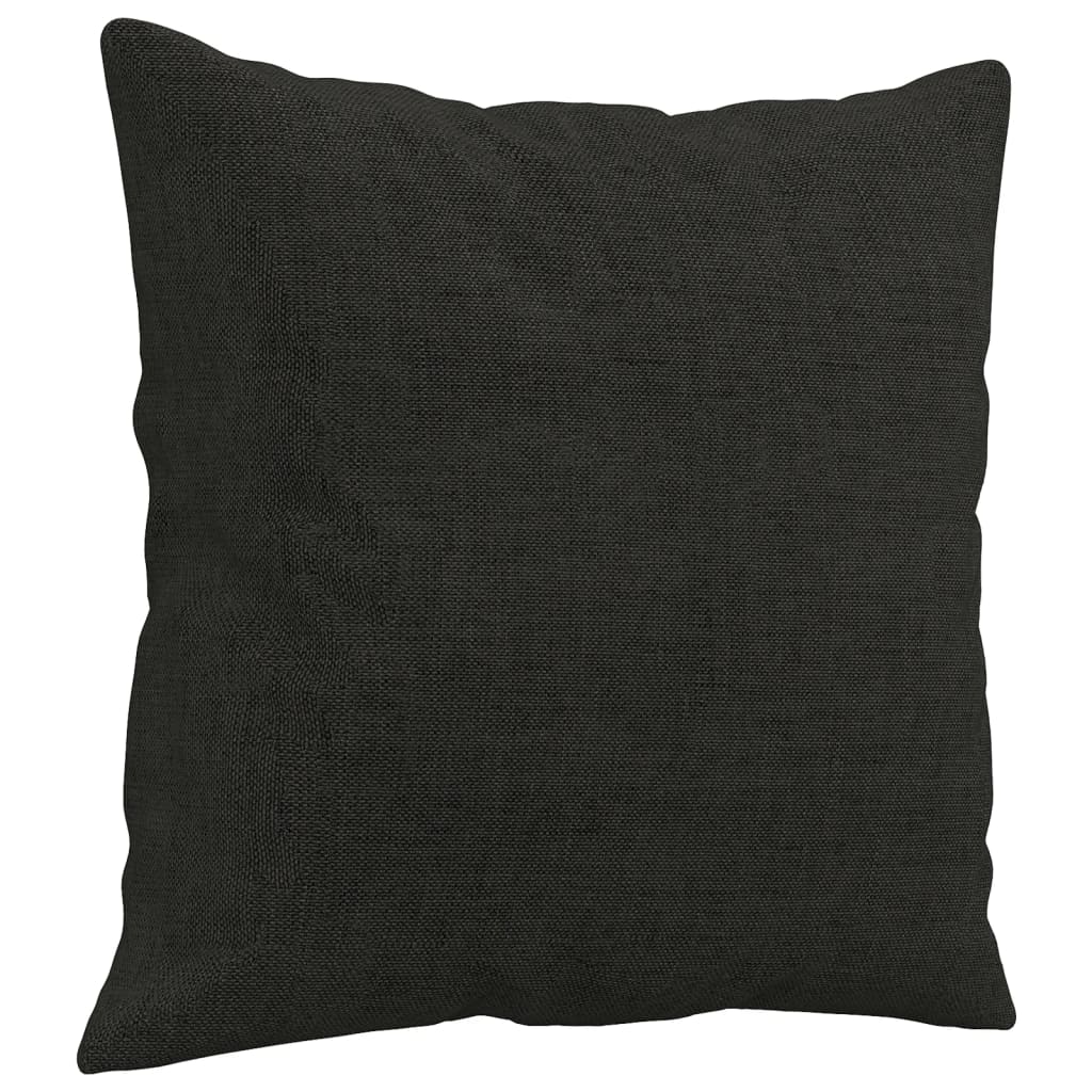 Ensemble de canapés 2 pcs avec coussins noir tissu