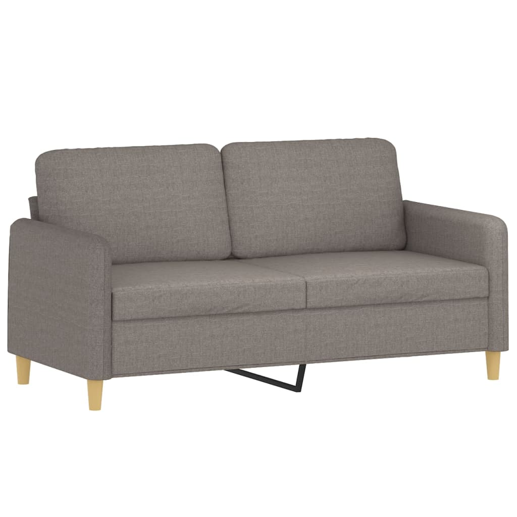 Ensemble de canapés 2 pcs avec coussins taupe tissu
