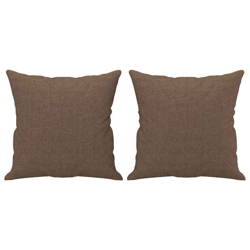 Ensemble de canapés 3 pcs avec coussins marron tissu