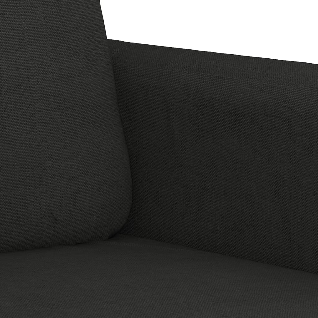 Ensemble de canapés 3 pcs avec coussins noir tissu - XIOS