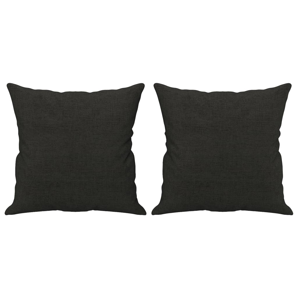 Ensemble de canapés 3 pcs avec coussins noir tissu