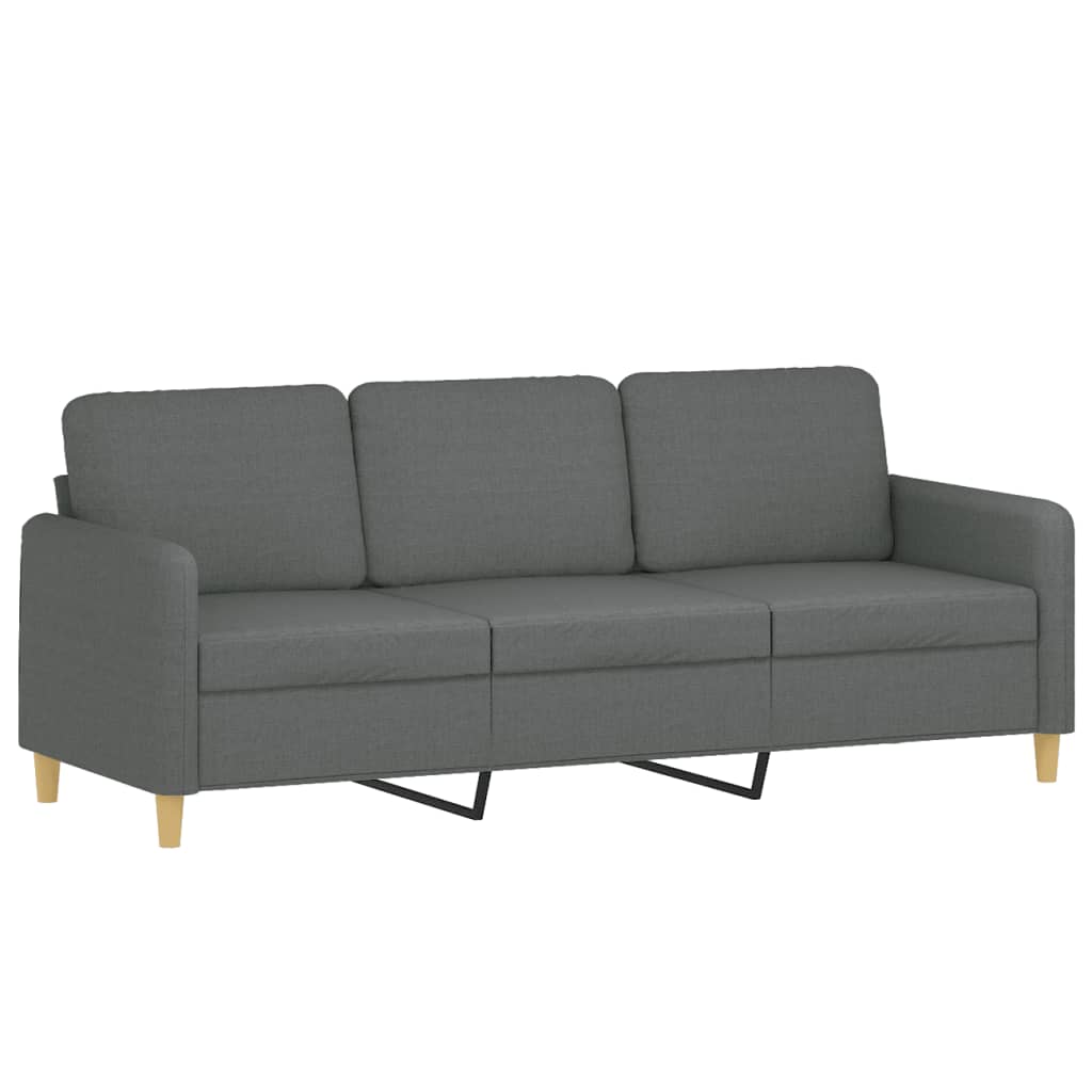 Ensemble de canapés 2 pcs avec coussins Gris foncé Tissu - XIOS