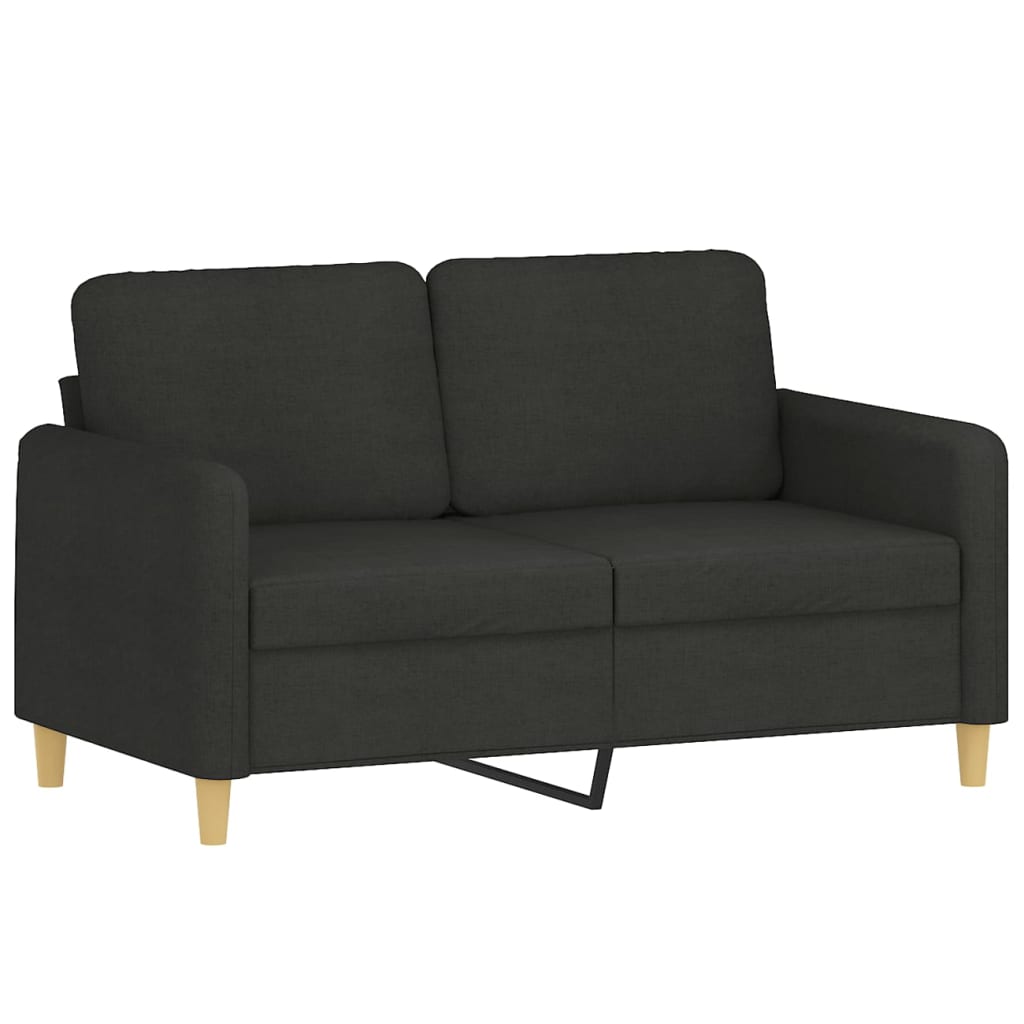 Ensemble de canapés 2 pcs avec coussins Noir Tissu - XIOS