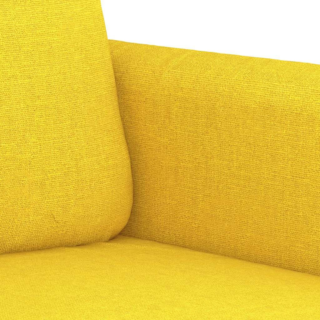 Ensemble de canapés 2 pcs avec coussins Jaune clair Tissu - XIOS