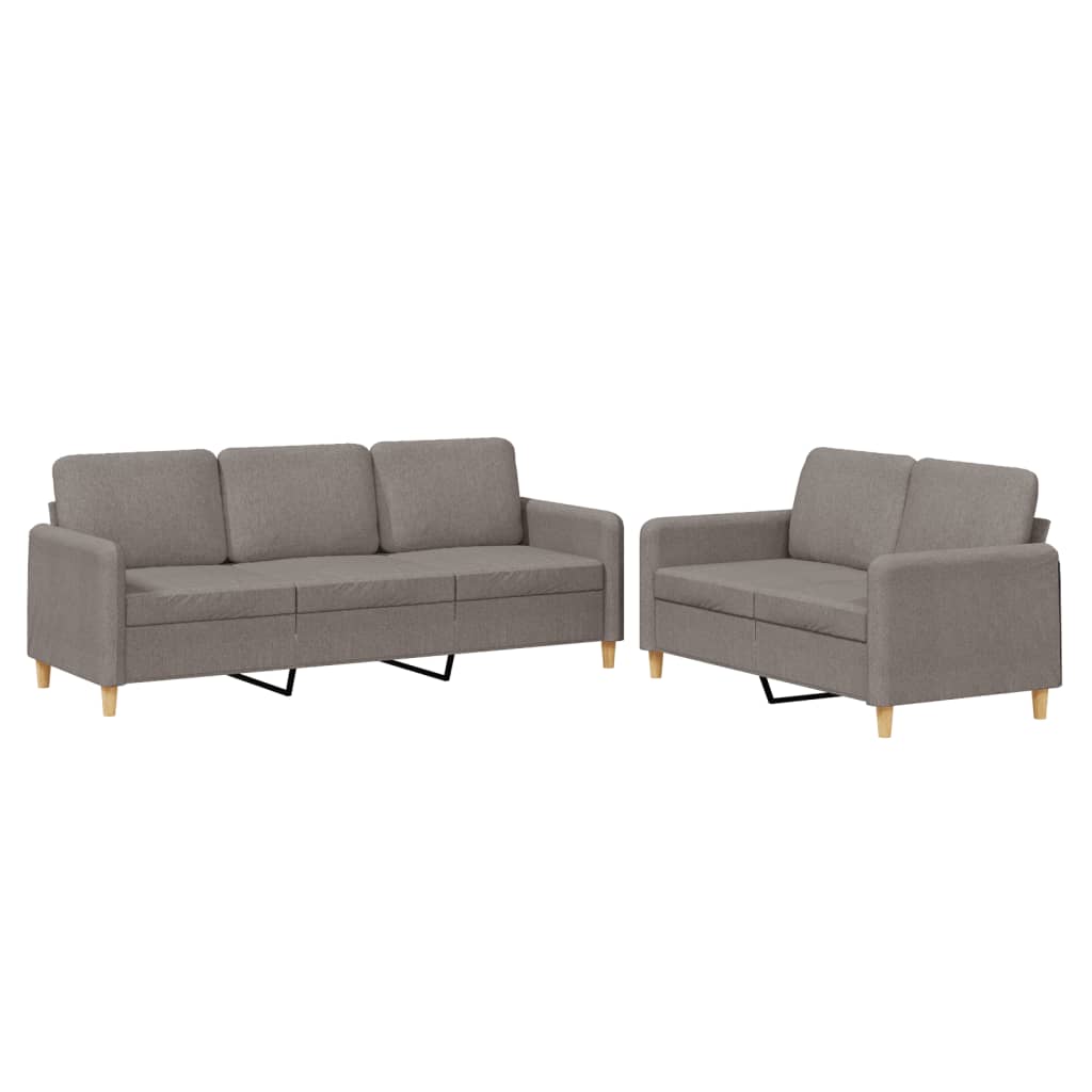 Ensemble de canapés 2 pcs avec coussins Taupe Tissu - XIOS