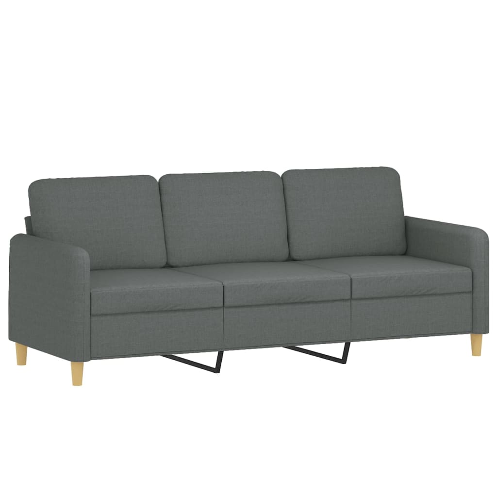 Ensemble de canapés 3 pcs avec coussins Gris foncé Tissu - XIOS