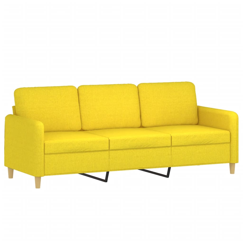 Ensemble de canapés 3 pcs avec coussins Jaune clair Tissu - XIOS