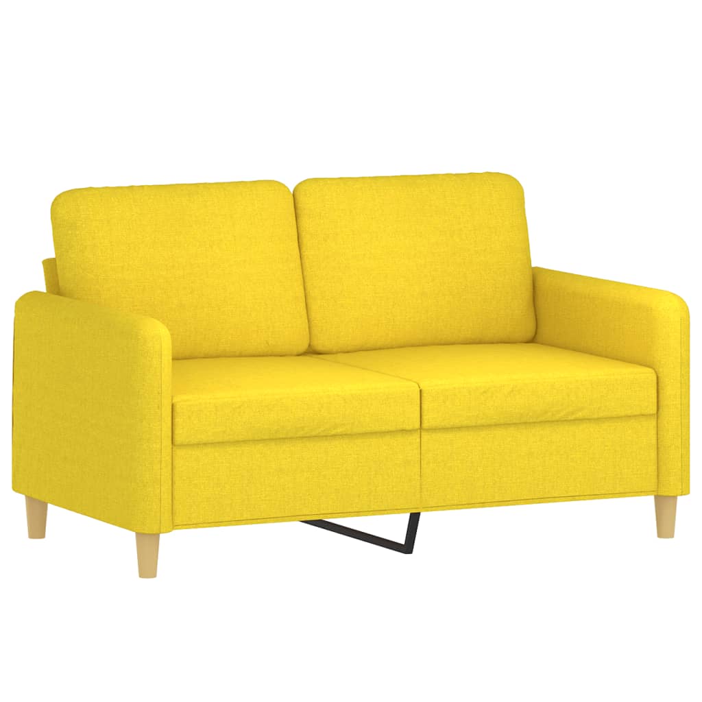 Ensemble de canapés 2 pcs avec coussins jaune clair tissu - XIOS