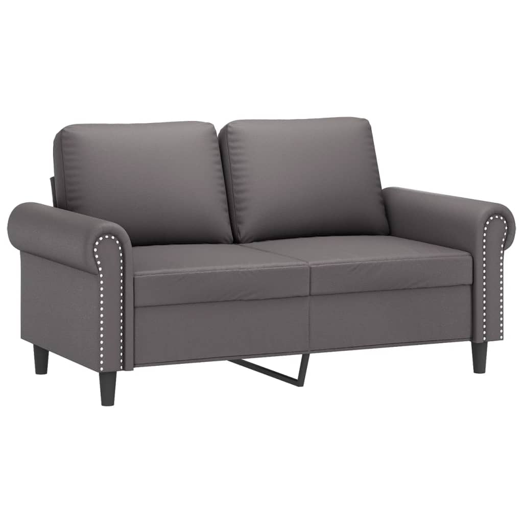 Ensemble de canapés 2 pcs avec coussins Gris Similicuir - XIOS