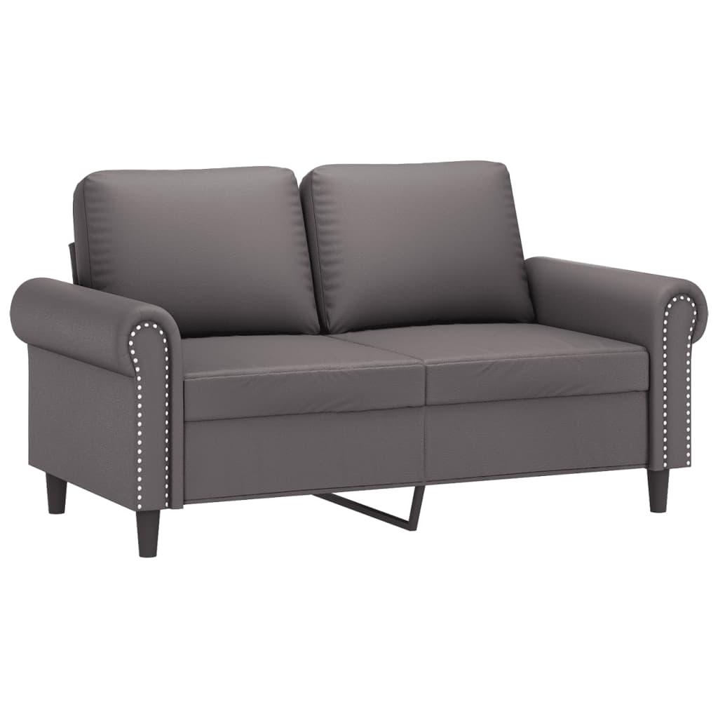 Ensemble de canapés 3 pcs avec coussins Gris Similicuir