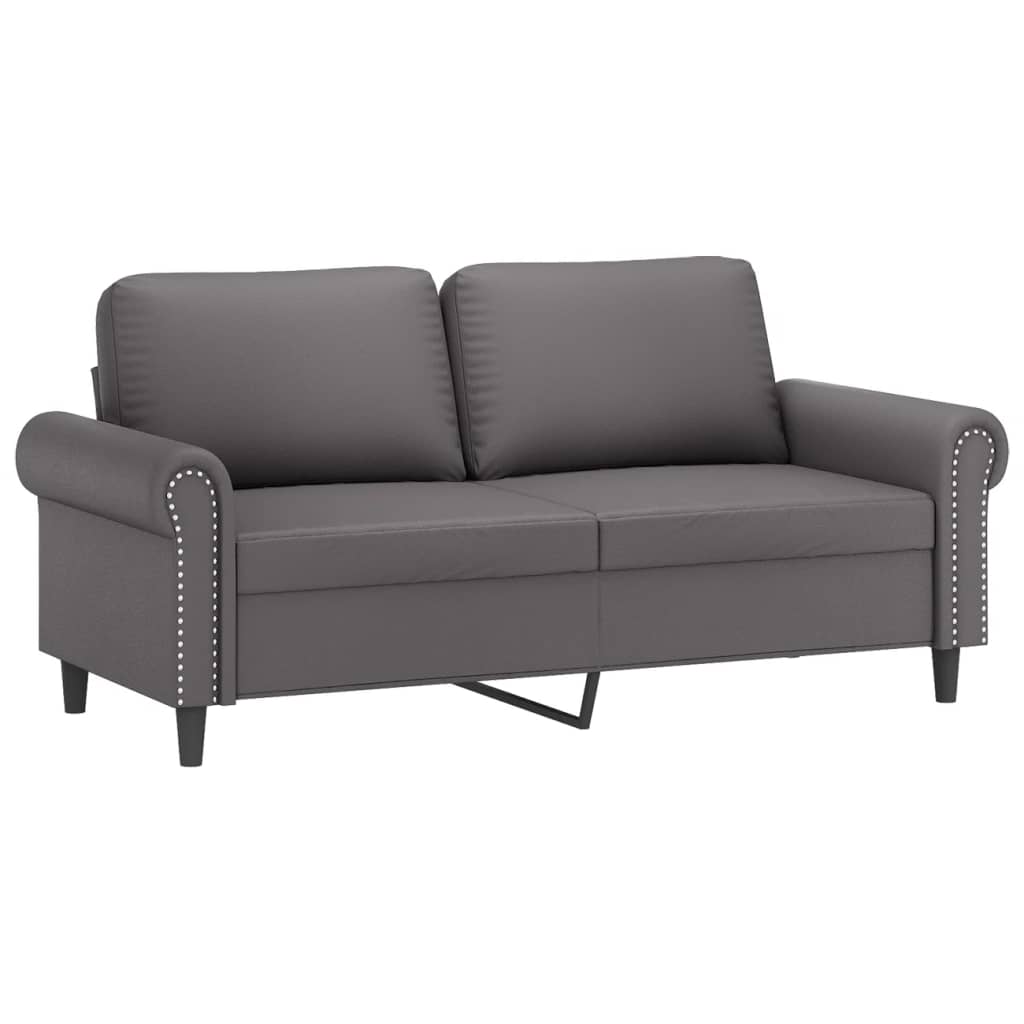 Ensemble de canapés 3 pcs avec coussins Gris Similicuir