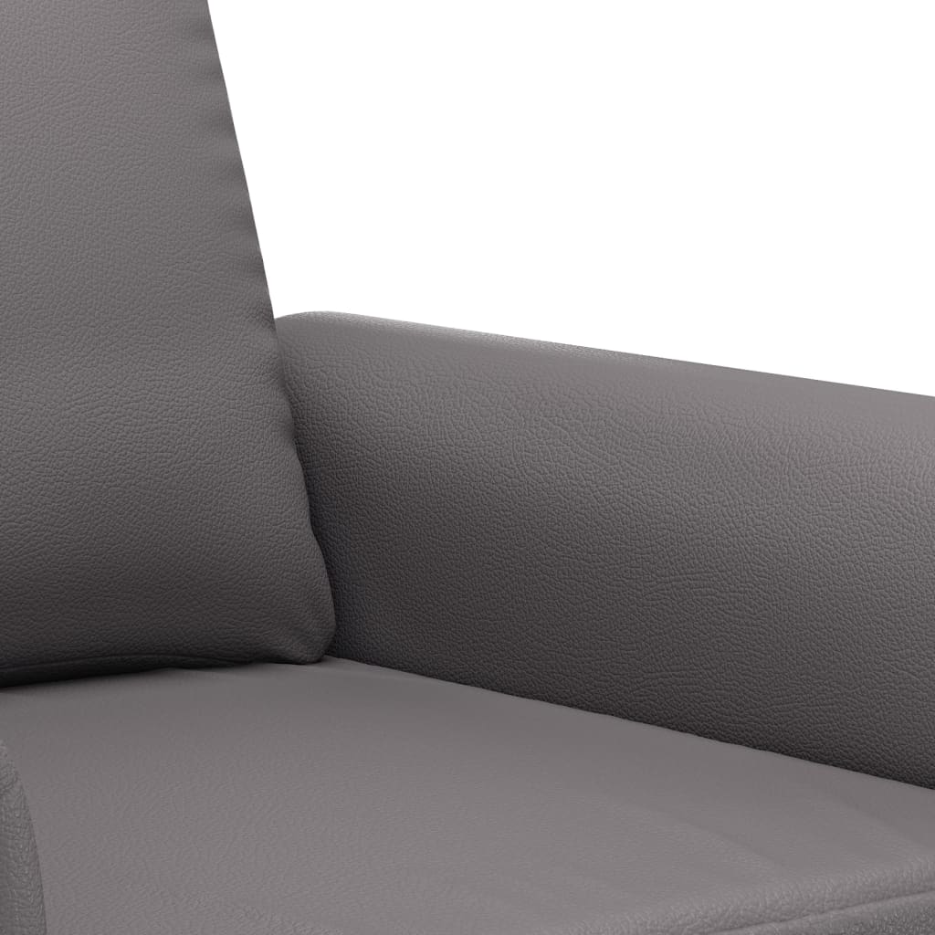 Ensemble de canapés 3 pcs avec coussins Gris Similicuir - XIOS