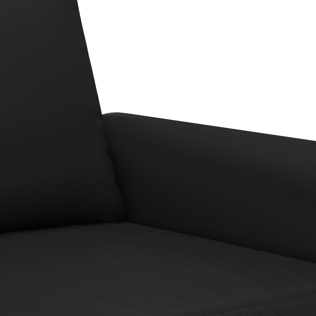 Ensemble de canapés 2 pcs avec coussins noir similicuir - XIOS