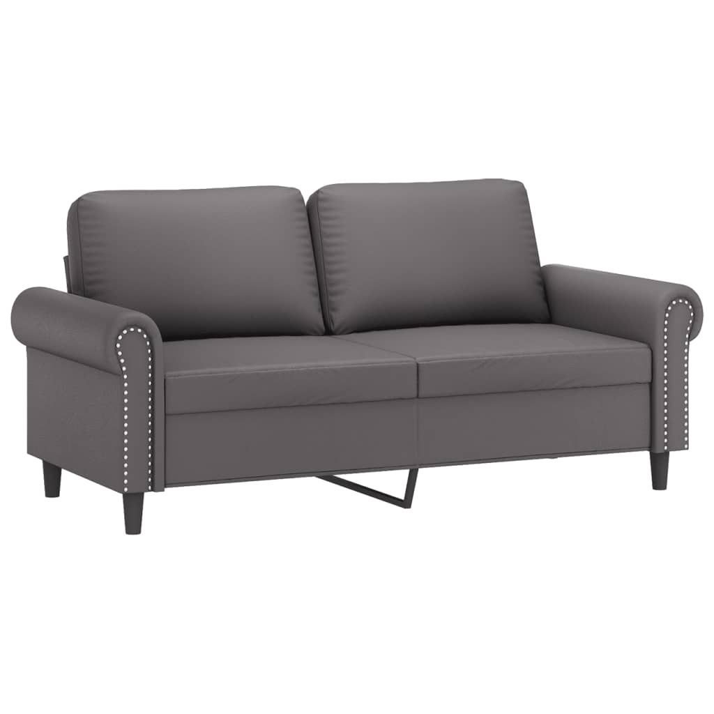 Ensemble de canapés 2 pcs avec coussins gris similicuir - XIOS