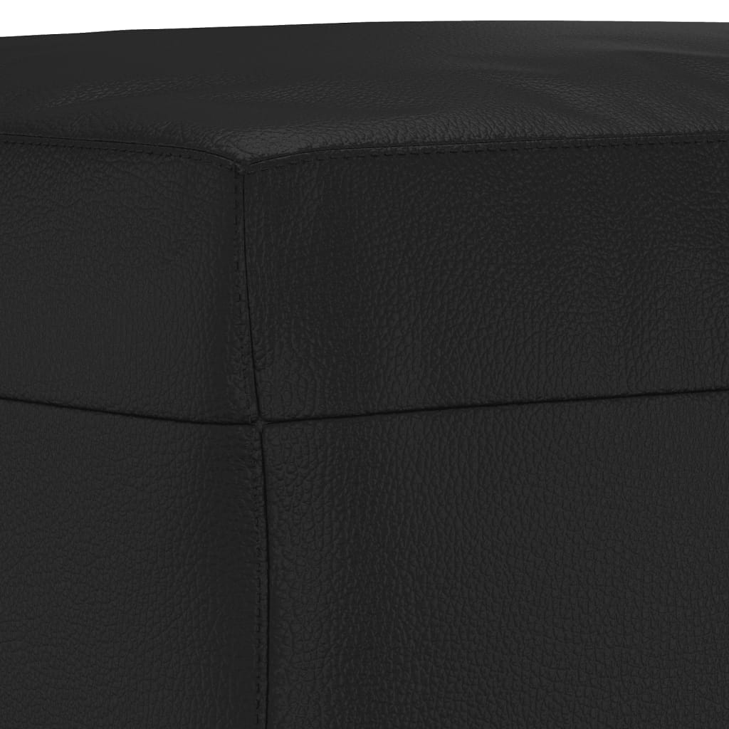 Ensemble de canapés 3 pcs avec coussins noir similicuir - XIOS