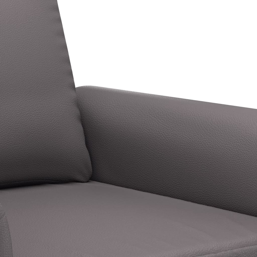 Ensemble de canapés 3 pcs avec coussins gris similicuir - XIOS
