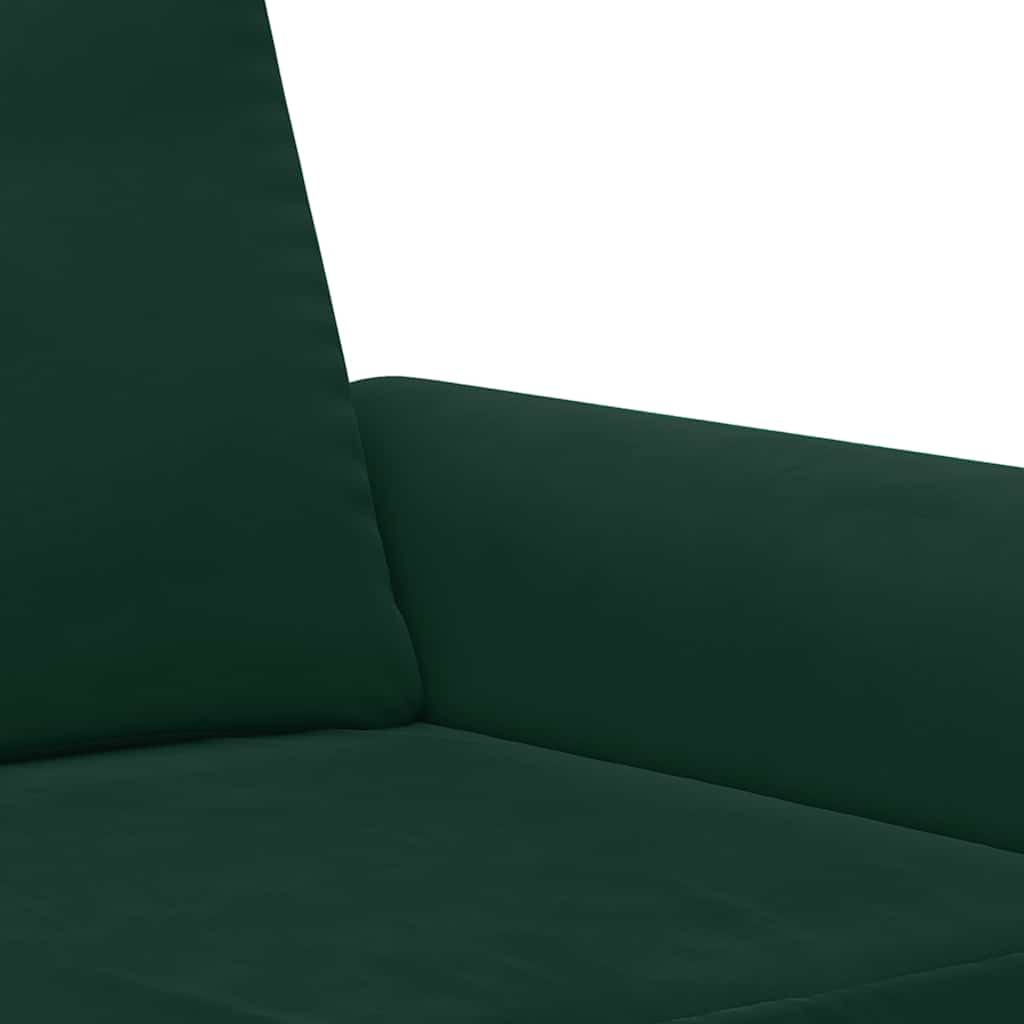 Ensemble de canapés 2 pcs avec coussins Vert foncé Velours - XIOS