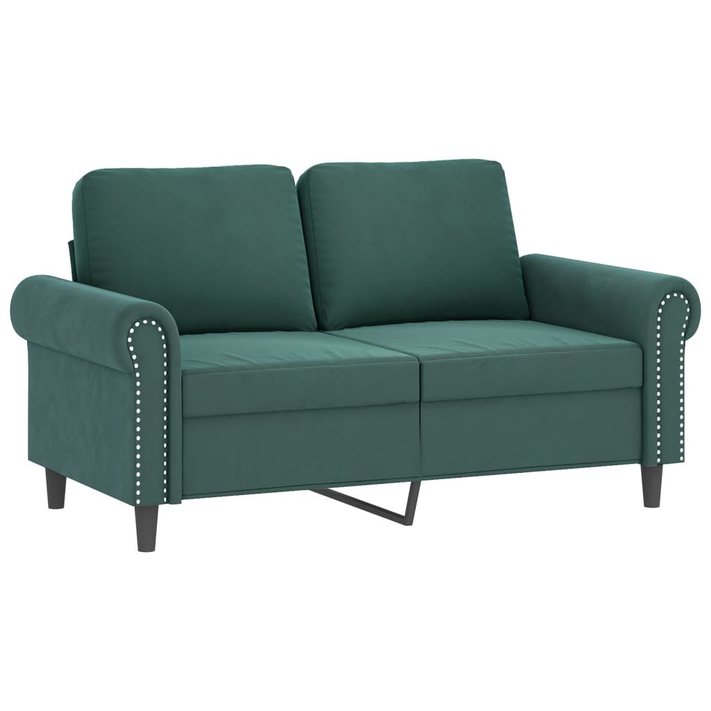 Ensemble de canapés 3 pcs avec coussins Vert foncé Velours - XIOS