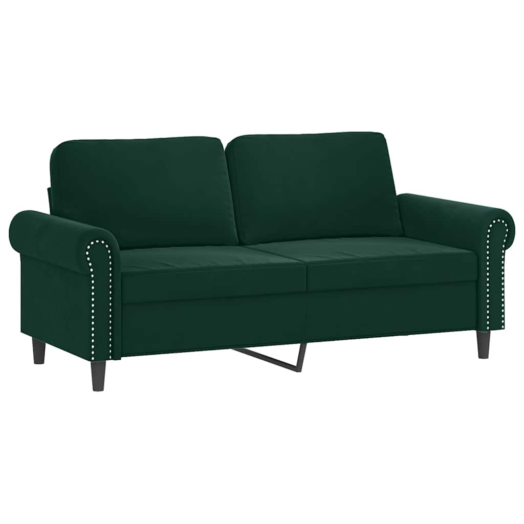 Ensemble de canapés 3 pcs avec coussins Vert foncé Velours - XIOS