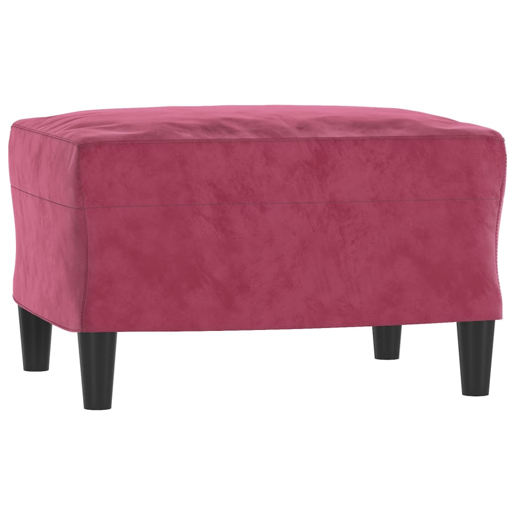 Ensemble de canapés 3 pcs avec coussins Rouge bordeaux Velours