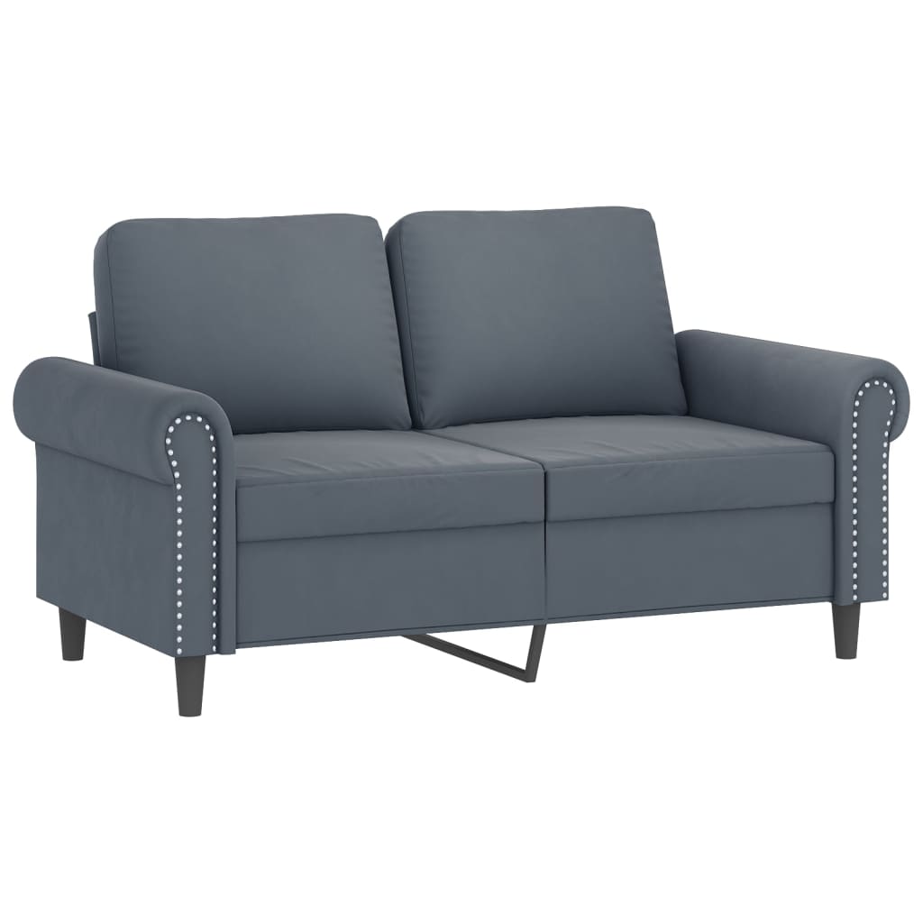Ensemble de canapés 2 pcs avec coussins gris foncé velours - XIOS
