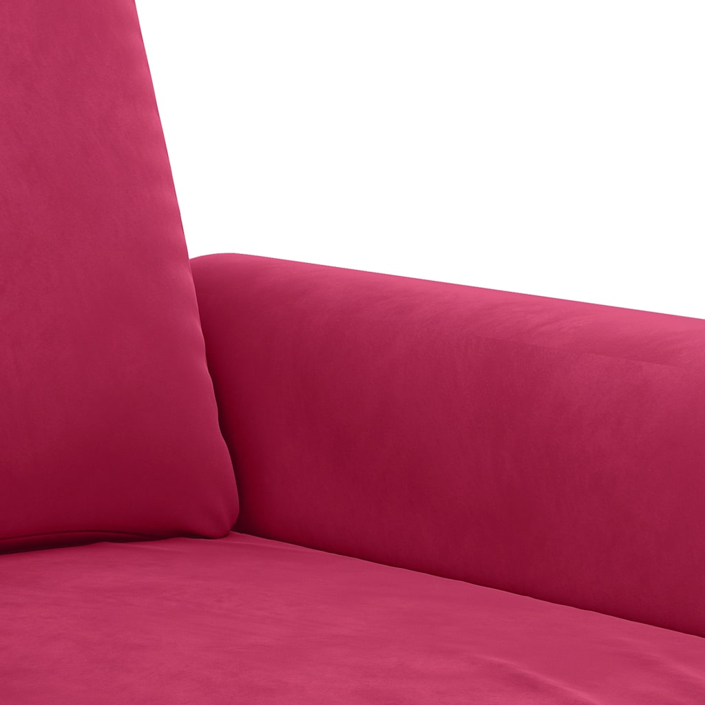 Ensemble de canapés 2 pcs avec coussins rouge bordeaux velours - XIOS