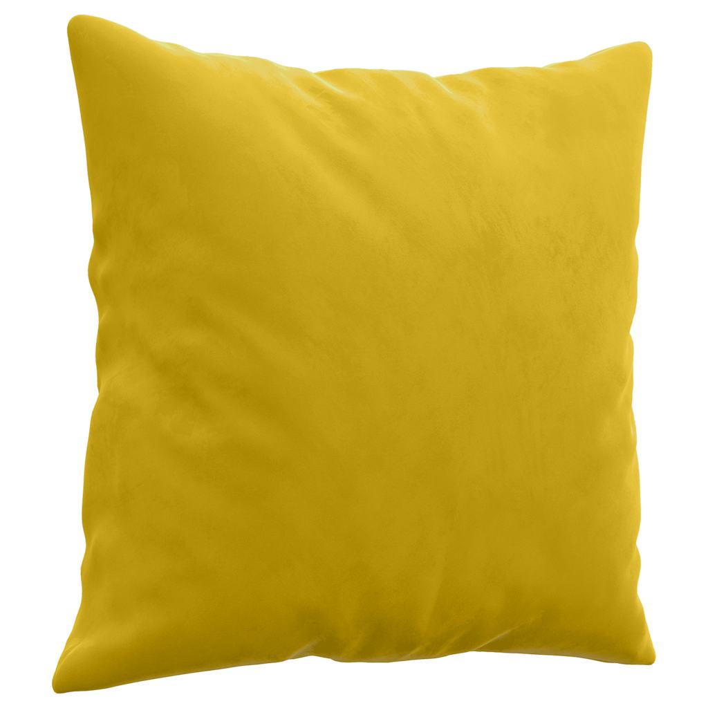 Ensemble de canapés 2 pcs avec coussins jaune velours