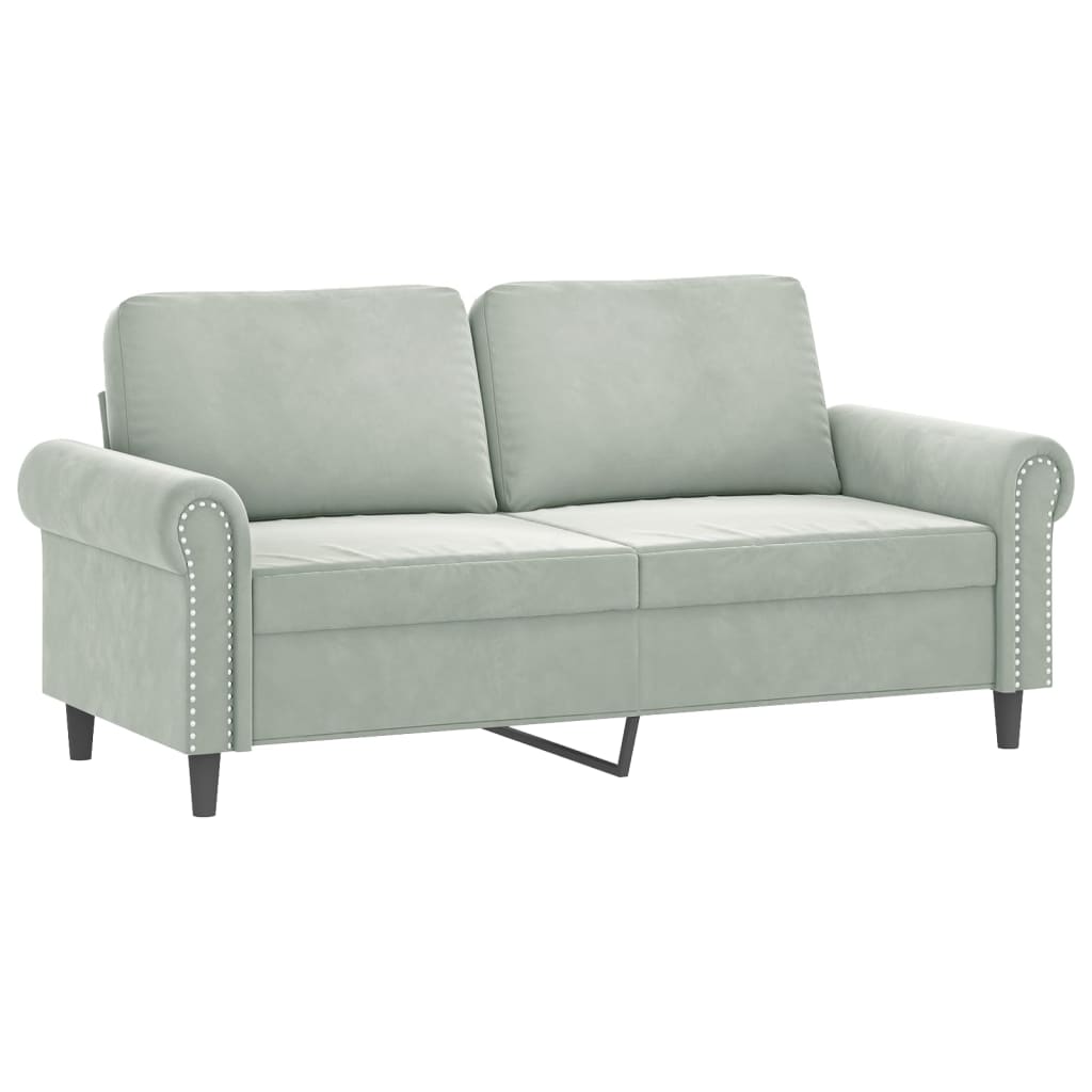 Ensemble de canapés 3 pcs avec coussins gris clair velours - XIOS