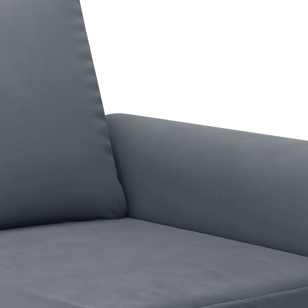 Ensemble de canapés 3 pcs avec coussins gris foncé velours - XIOS