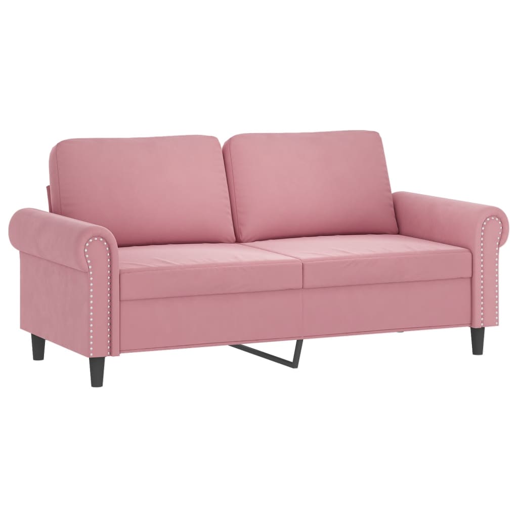 Ensemble de canapés 3 pcs avec coussins rose velours - XIOS