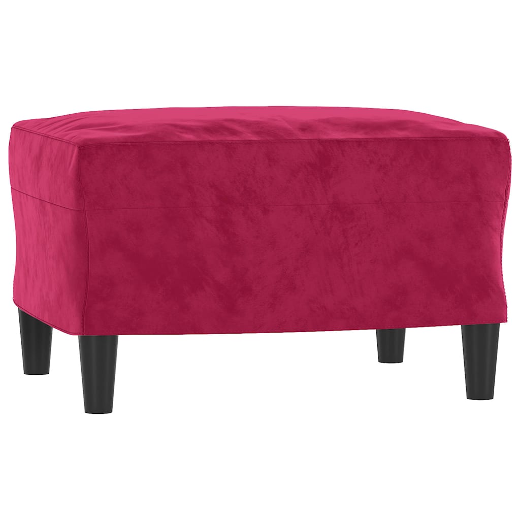 Ensemble de canapés 3 pcs avec coussins rouge bordeaux velours