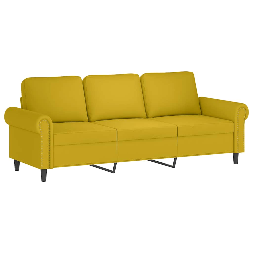 Ensemble de canapés 2 pcs avec coussins Jaune Velours - XIOS