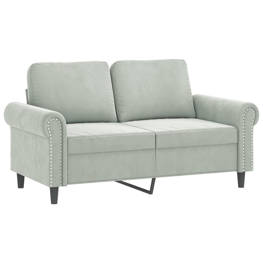 Ensemble de canapés 3 pcs avec coussins Gris clair Velours - XIOS