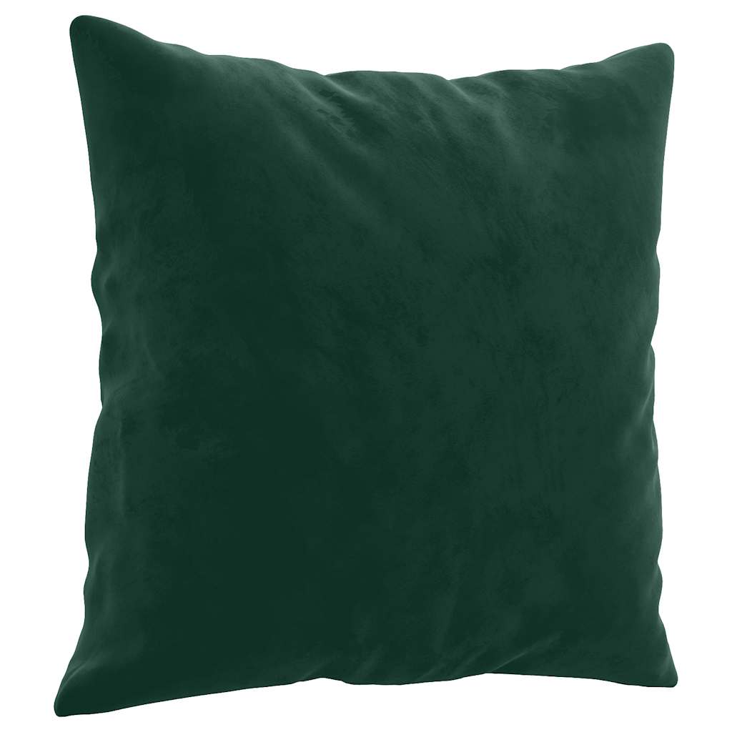 Ensemble de canapés 2 pcs avec coussins vert foncé velours