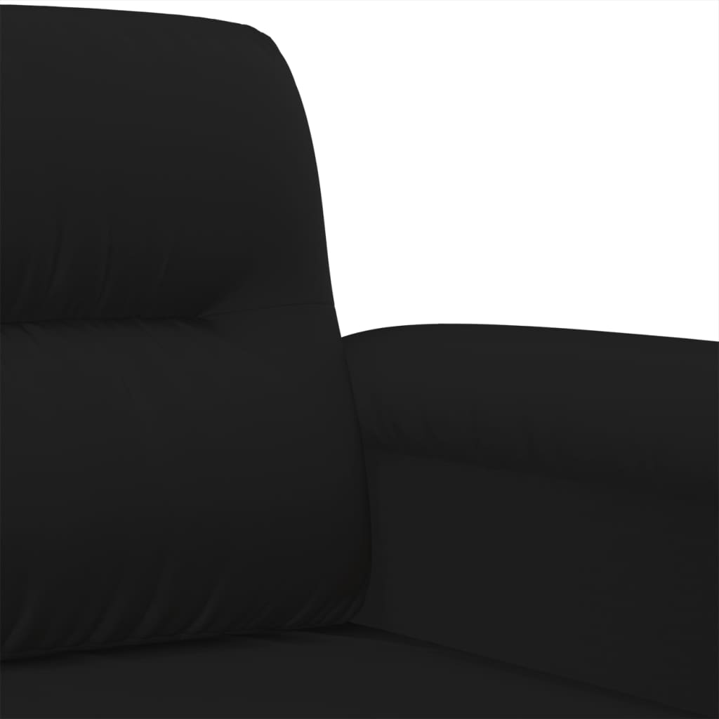 Ensemble de canapés 4 pcs avec coussins noir tissu microfibre