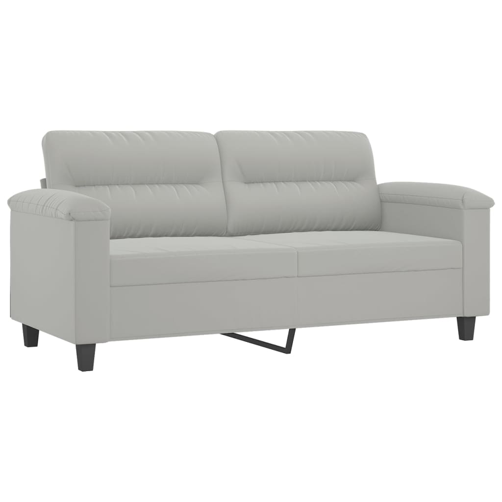 Ensemble de canapés 2 pcs coussins gris clair tissu microfibre - XIOS