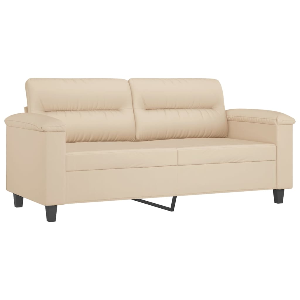 Ensemble de canapés 2 pcs avec coussins crème tissu microfibre - XIOS