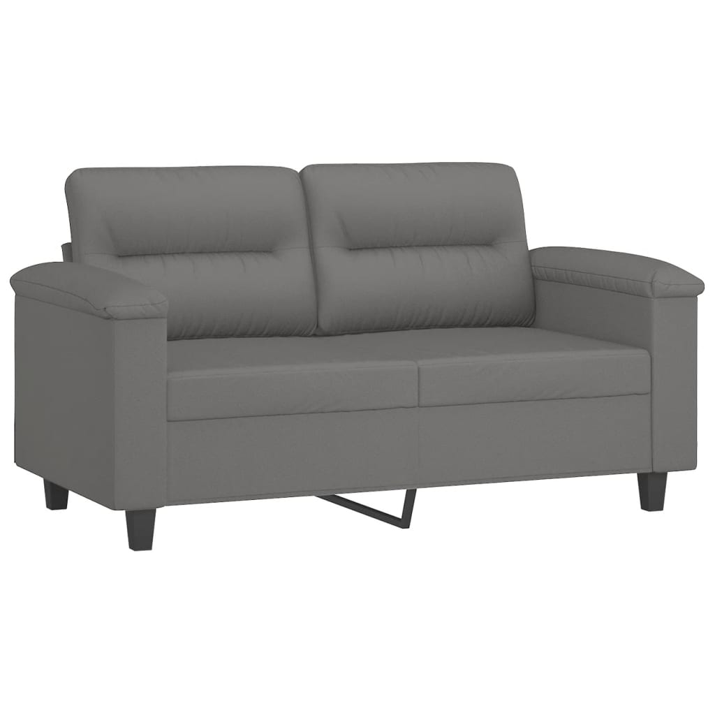 Ensemble de canapés 3 pcs coussins gris foncé tissu microfibre - XIOS