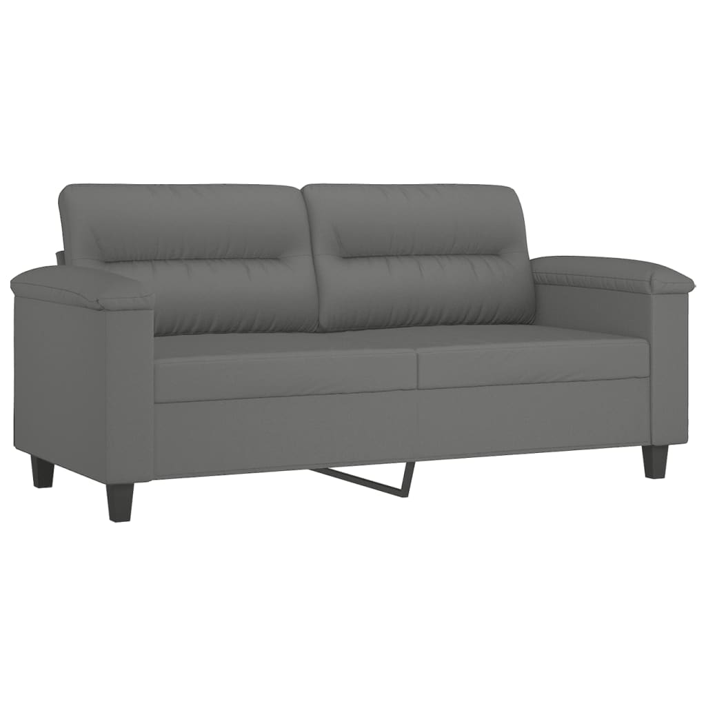 Ensemble de canapés 3 pcs coussins gris foncé tissu microfibre - XIOS