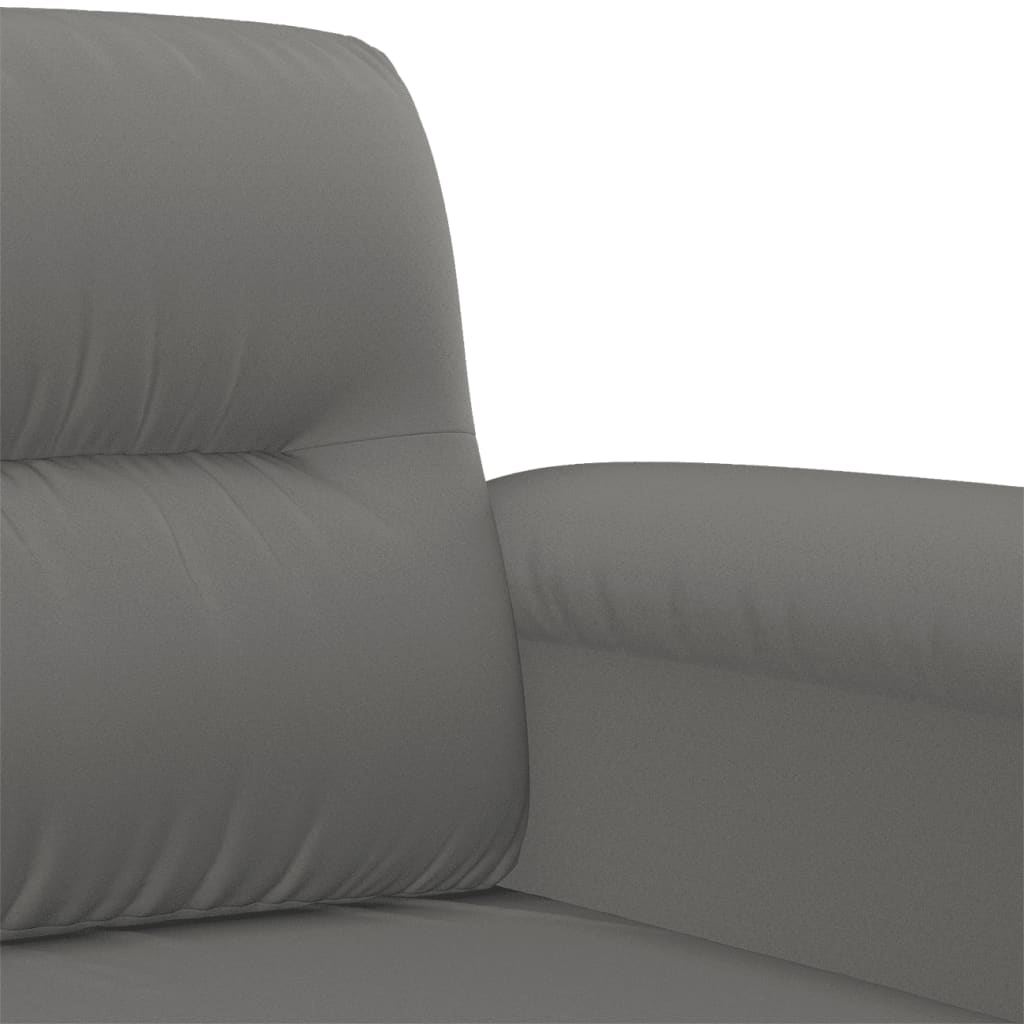 Ensemble de canapés 3 pcs coussins gris foncé tissu microfibre - XIOS