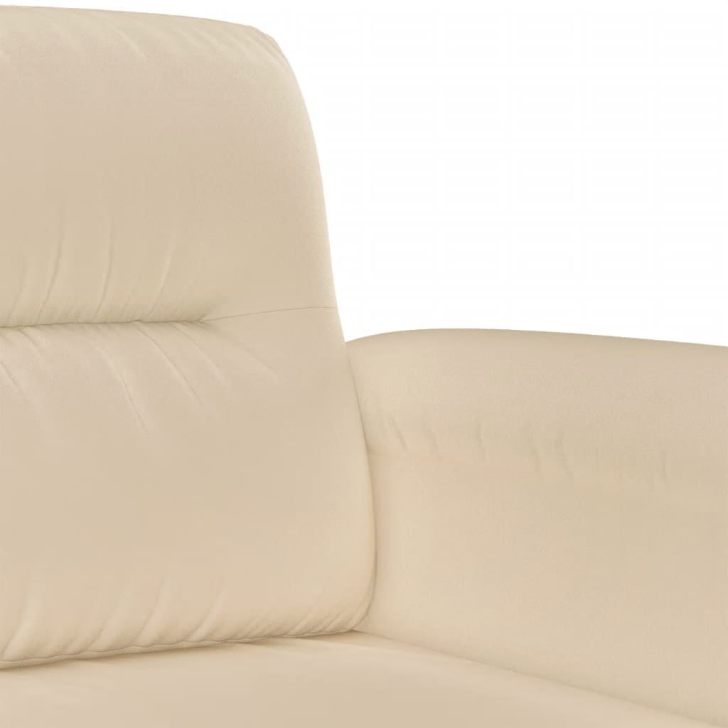Ensemble de canapés 3 pcs avec coussins crème tissu microfibre
