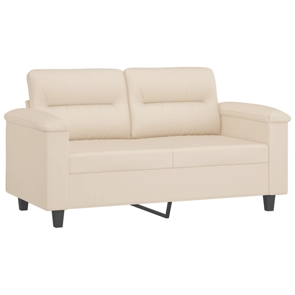 Ensemble de canapés 3 pcs avec coussins beige tissu microfibre